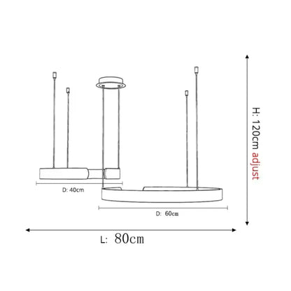 Plafonnier LED circulaire à anneau en aluminium de 20 po, hauteur réglable pour îlot de cuisine, salle à manger et hall d'entrée, luminaire suspendu moderne en forme de halo, économe en énergie