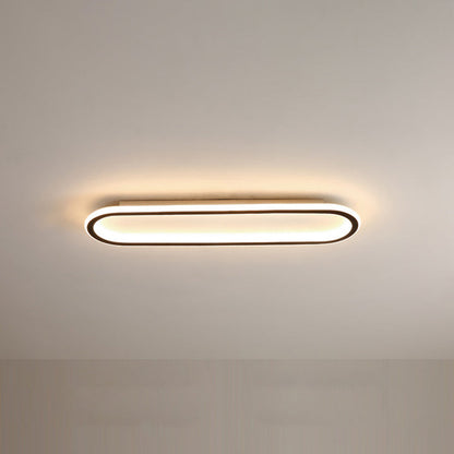 Plafonnier LED encastré ovale extra-plat noir et blanc pour chambre, couloir, entrée, foyer, éclairage contemporain, moderne et minimaliste