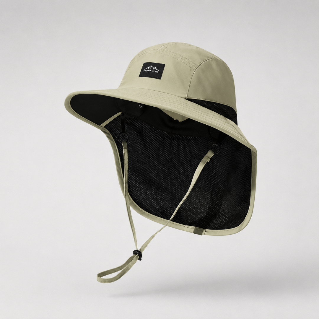 Chapeau de randonnée à large bord avec protège-nuque et protection solaire UPF 50+ pour le trail, la randonnée et les aventures estivales en plein air