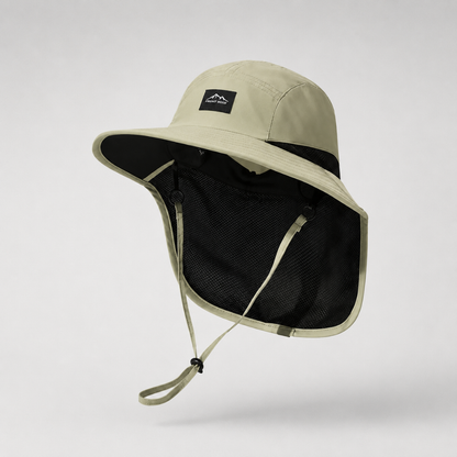 Chapeau de randonnée à large bord avec protège-nuque et protection solaire UPF 50+ pour le trail, la randonnée et les aventures estivales en plein air