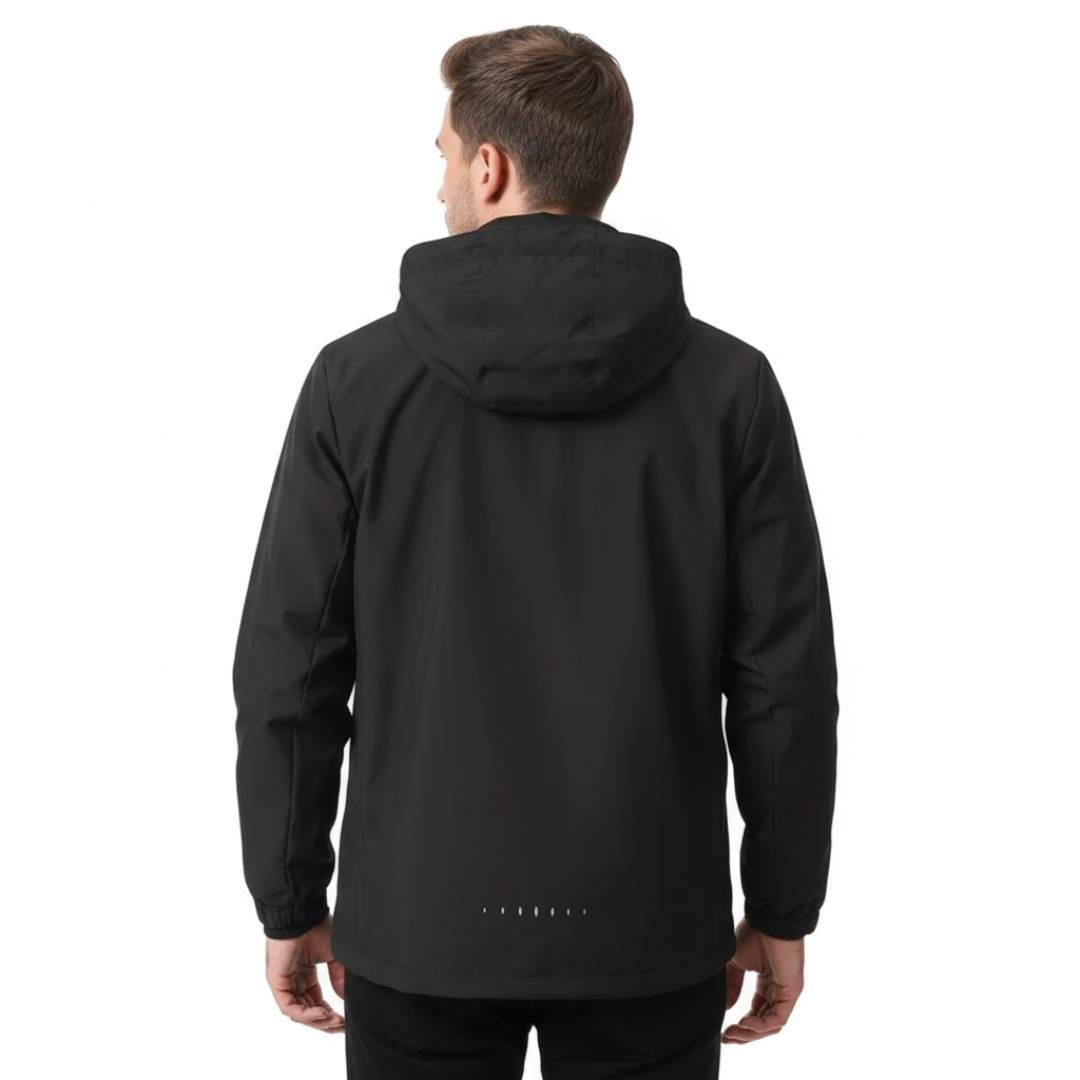Veste de pluie légère zippée à capuche – Coupe-vent respirant pour homme