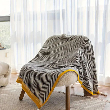 Glenwood Chevron Blanket - Ultra-Soft Acrylic, Lightweight Design