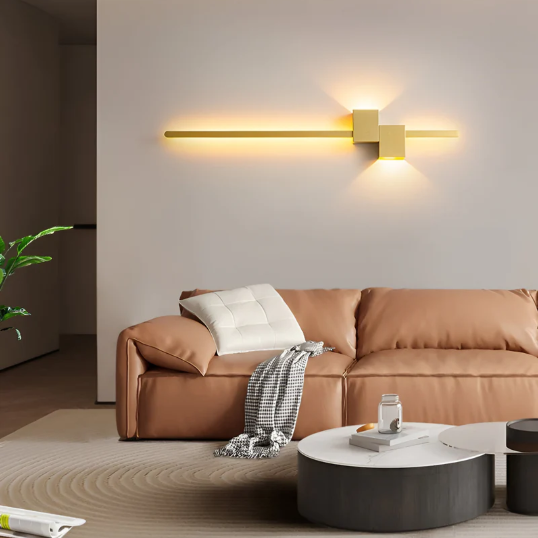 Applique murale LED moderne, réglette linéaire, blanc chaud, aluminium, 60 cm, pour salon, chambre, couloir, bureau, style contemporain