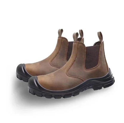 Steel Toe Work Boots with Orthopedic Support for Construction & Warehouse | Anti-Slip Oil-Resistant Safety Footwear for Long Shifts