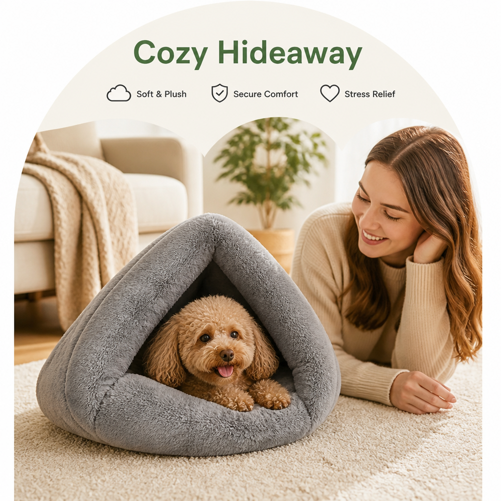Ortekor Cozy Triangular Nook & Soft Polyester Pet Bed
