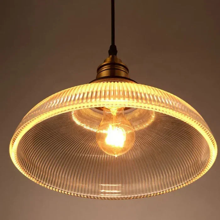 Glass Pendant Light Fixture with Metal Frame – Modern Hanging Lamp for Dining Room, Living Room & Bedroom