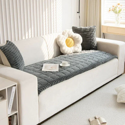 Plush Furniture Throw for Sectionals & Couches – Anti-Slip Fleece Protection for Living Room, Bedroom, Pet-Friendly Homes