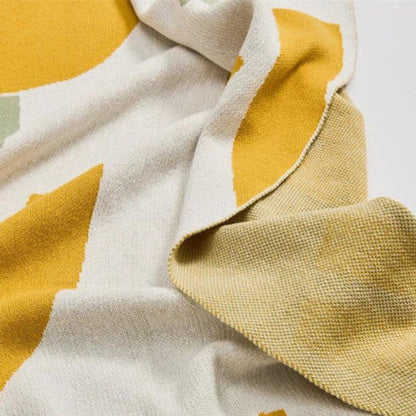 Serena Knitted Blanket - 100% Cotton, Lightweight Modern Floral Design
