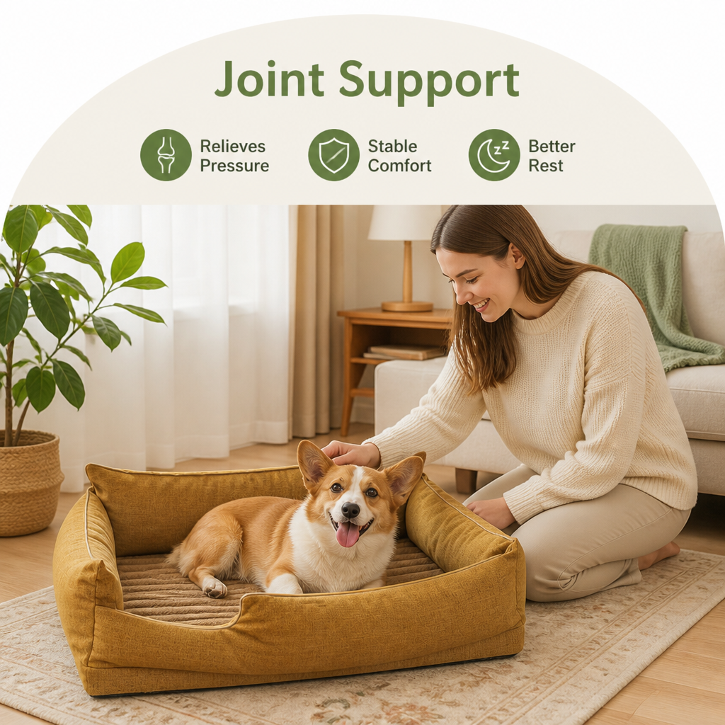 Ortekor Orthopedic Egg-Crate Foam Dog Bed (Water-Resistant Washable Cover)