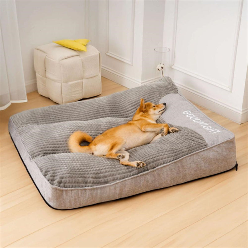Plush Bolster Pet Lounger with Supportive Rim for Medium to Large Dogs – Cushioned Sleeping Pad in Brown – Removable Washable Cover – 31 × 2
