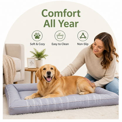 Ortekor All-Season Polyester & Non-Slip Dog Bed