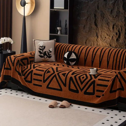 Sofa Throw Blanket with Non-Slip Grip — Jacquard Weave Pet-Proof Furniture Protector for Sectionals, Couches & Loveseats