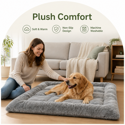 Ortekor Plush Flannel & Non-Slip Dog Mat (Machine Washable)