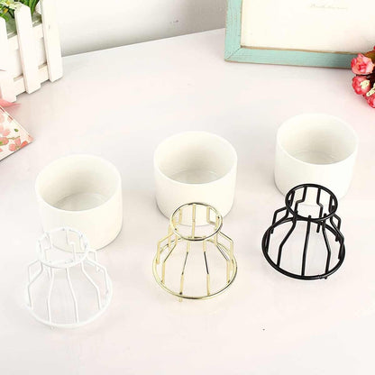 Iron and Ceramic Vase with Grated Design