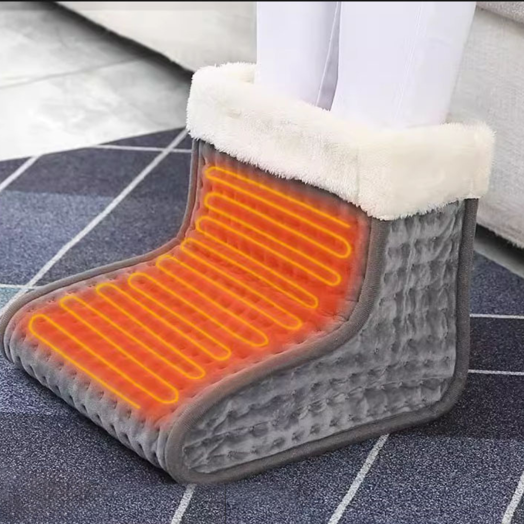 Electric Heated Foot Warmer with 6 Temperature Settings & Auto Shutoff – Washable Fleece Pad for Cold Feet Relief