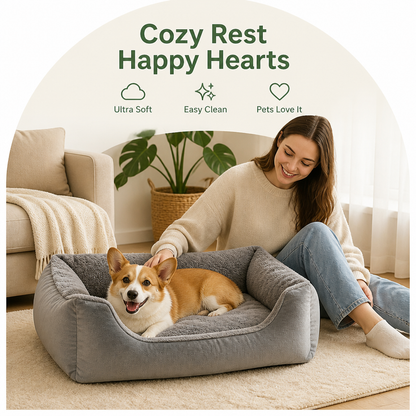 Ortekor Plush Mattress-Style & Easy-Clean Polyester Pet Bed