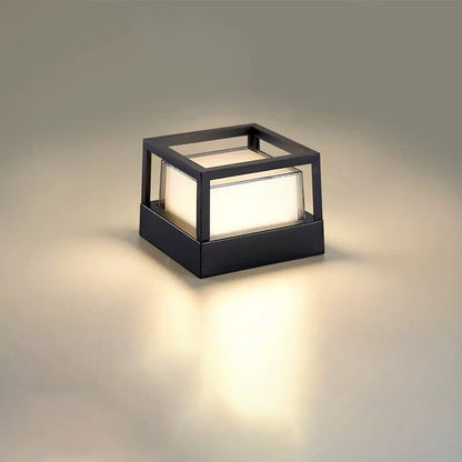 Compact Modern Black Aluminum LED Yard Light for Pathways, Gardens & Fences – Hardwired Outdoor Cylinder Fixture