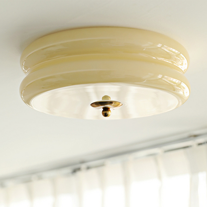 Plafonnier LED encastré rond avec 3 températures de couleur, verre et métal, 5 po de hauteur, pour chambre, salle à manger, cuisine, interrupteur Kelvin réglable