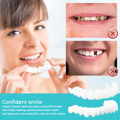 Cosmetic Tooth Veneer Snap-On Cover – Adjustable Fit for Natural-Looking Smile, Removable & Reusable Temporary Smile Enhancement