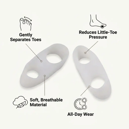 Orthopedic Toe Separators for Bunion Relief, Hammertoe & Crooked Toe Alignment – Soft Gel Spacers for Pinky Toe Pain | Comfortable Foot Supp