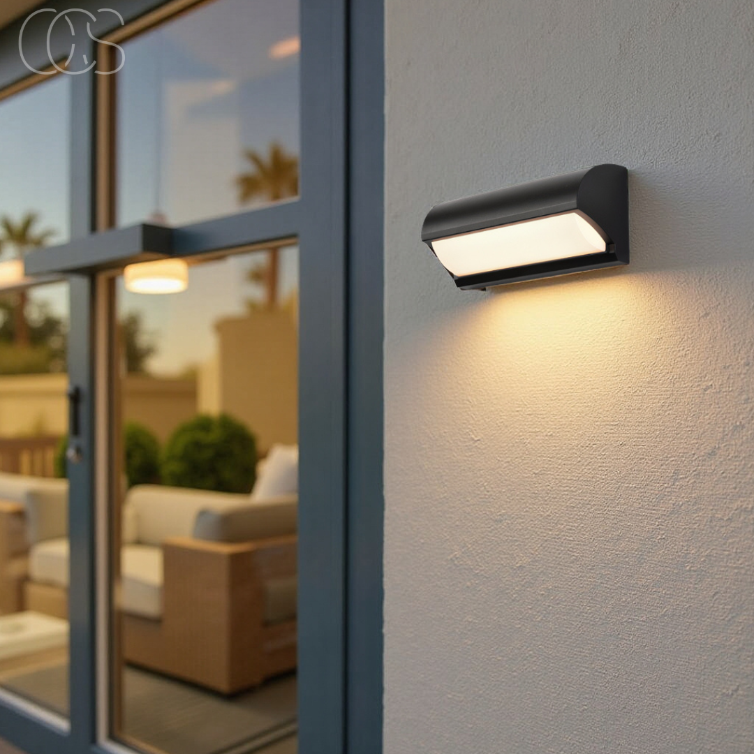 Outdoor LED Wall Light Fixture Black Modern Waterproof Sconce for Patio Garden Entryway 960 Lumens Warm White 3000K IP65 Rated