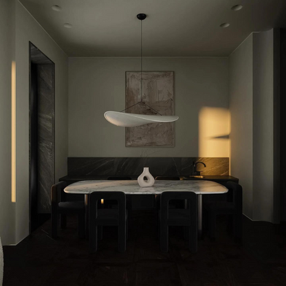 Woven Silk Shade Hanging Lamp White 16-31 in Adjustable Cord Warm Ambient Glow for Dining Room Bedroom Living Room Modern Minimalist Ceiling