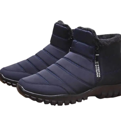 Men's Waterproof Winter Boots with Side Zipper – Insulated Snow Boots for Cold Weather