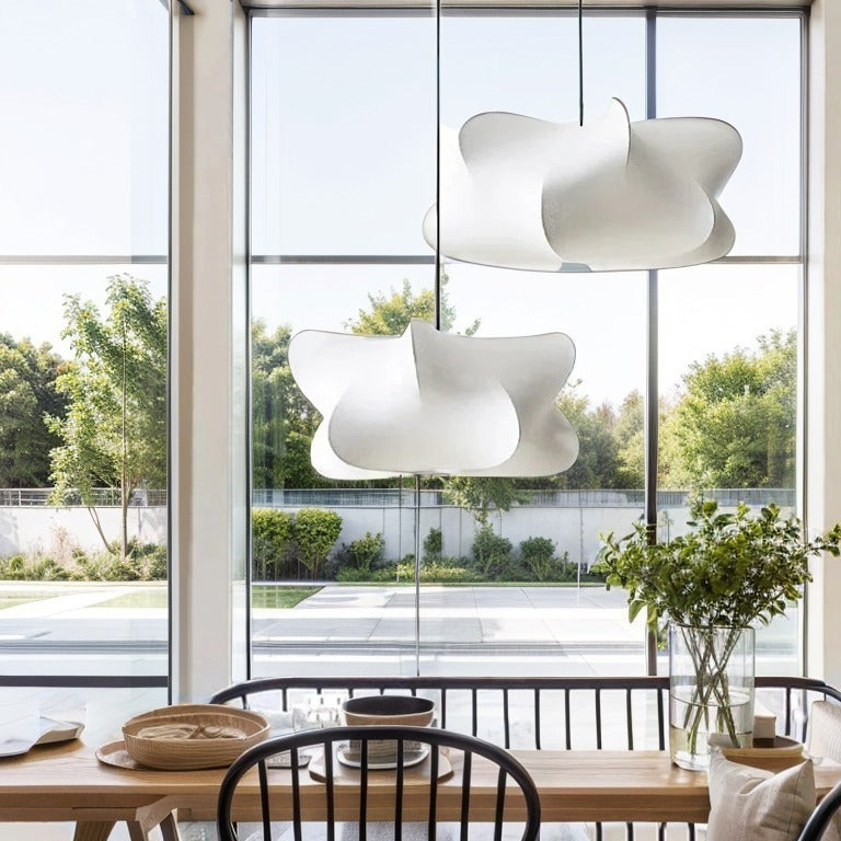 Silk Pendant Light Japanese-Inspired LED Warm White for Living Room Bedroom Hotel