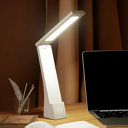 Lampe de bureau LED réglable avec variateur tactile et bras pliable pour lecture, étude, bureau, chambre, moderne, portable, en aluminium, 6 W