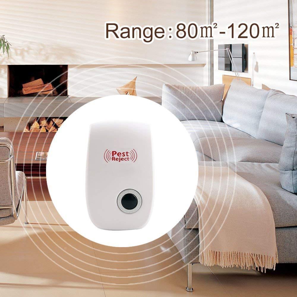 Répulsif électronique à double technologie d'ondes pour souris, cafards, araignées et insectes volants – Système de protection domestique à brancher pour