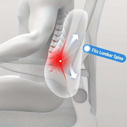 Memory Foam Lower Back Support Cushion for Office Chair, Car Seat & Daily Seating – Ergonomic Posture Corrector Pad for Pain Relief