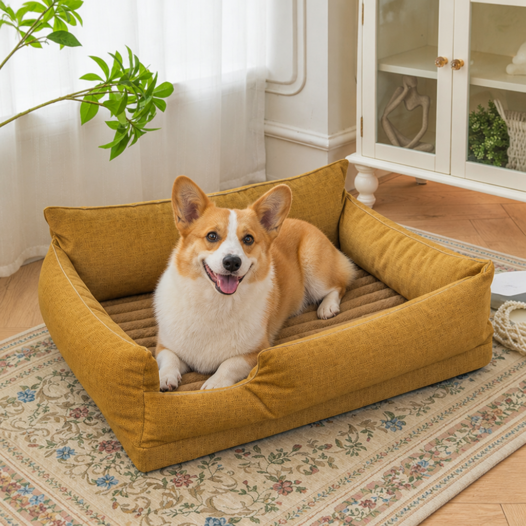 Ortekor Orthopedic Egg-Crate Foam Dog Bed (Water-Resistant Washable Cover)