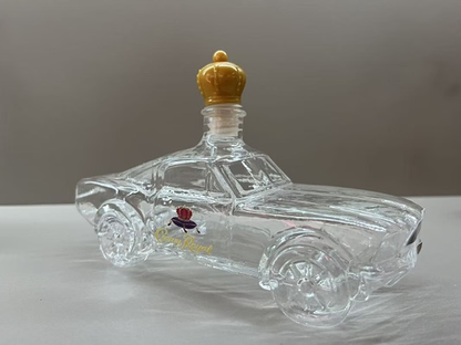 Classic American Muscle Car Glass Liquor Dispenser with Detailed Automotive Silhouette for Home Bar Display