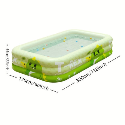 Inflatable Dinosaur Kiddie Pool for Backyard Summer Fun – Durable PVC Wading Pool for Toddlers Kids & Family – Easy Setup Portable Water