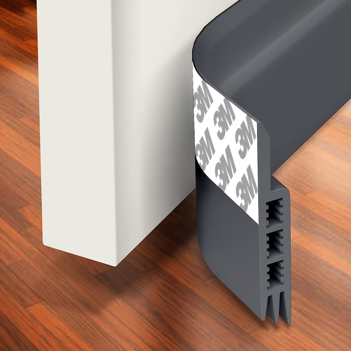 Silicone Door Draft Stopper with Adhesive Backing for Energy Savings & Noise Reduction | Under Door Seal Strip for Home Insulation