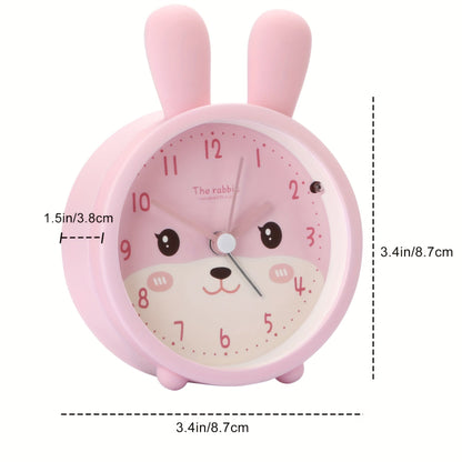 Silent Alarm Clock for Kids Bedroom with Bunny Design & Night Light