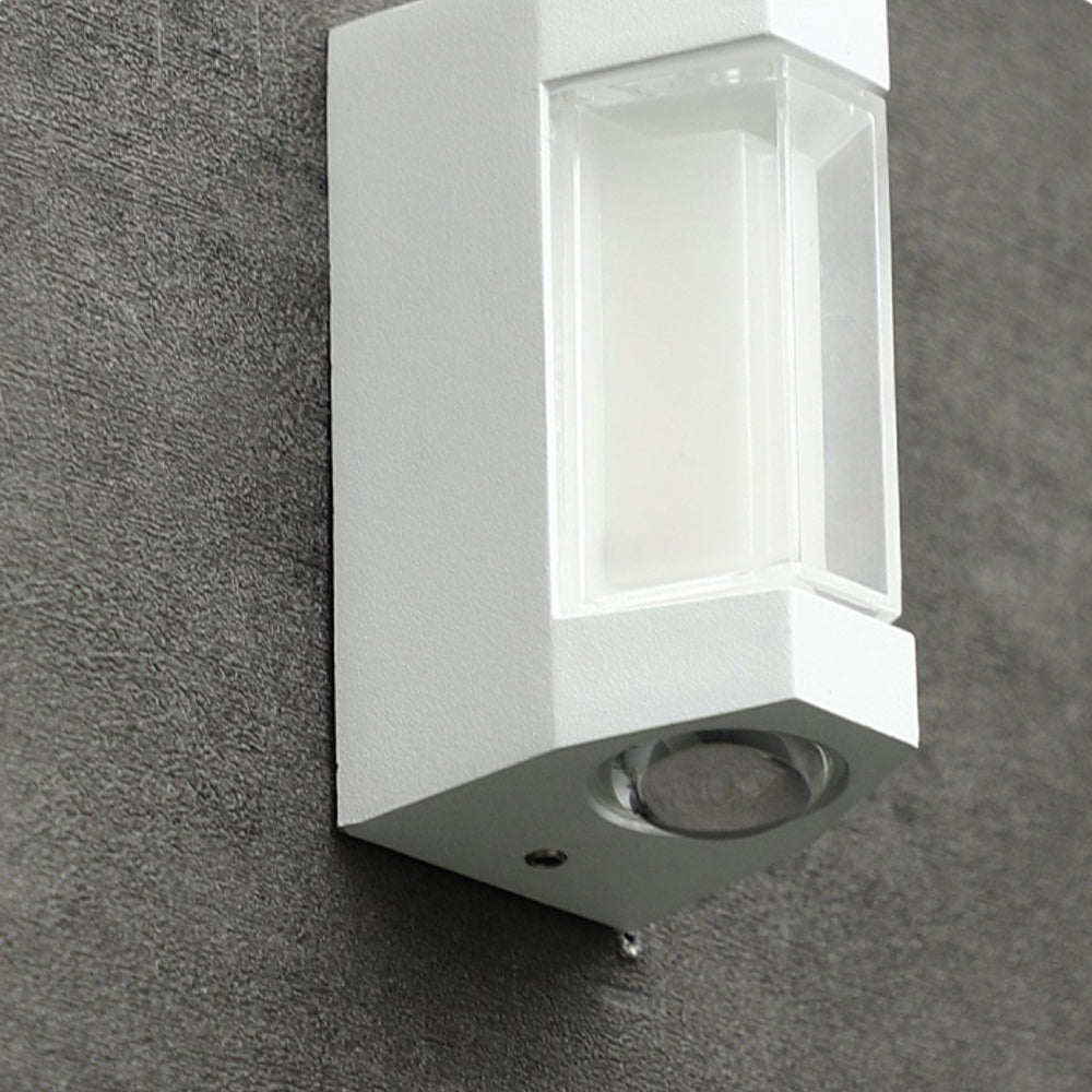 Cylindrical Outdoor Wall Sconce Up Down Light 10W LED Weatherproof Porch Facade Fixture Black White for Entryway Garden Patio Pathway Modern
