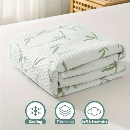 Cooling Bamboo Mattress Topper with 3D Airflow Layer for Better Sleep & Pressure Relief