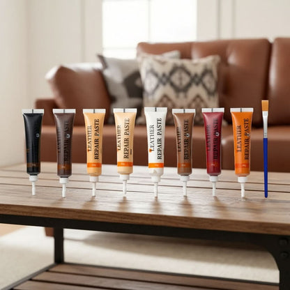 Kit de réparation pour cuir et vinyle pour canapés, intérieurs de voiture et tissus d'ameublement – 12 options de couleurs pour les retouches de meubles