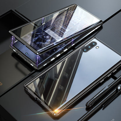 Coque de téléphone magnétique en verre trempé pour Samsung Galaxy avec protection double face et fermeture autobloquante