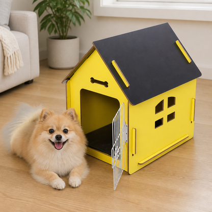 Ortekor Elevated Wood & Ventilated Pet House (For Small Dogs & Cats)