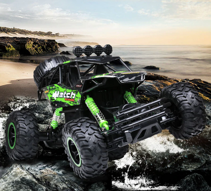 1:12 Scale Hobby-Grade Climbing Truck with 2.4GHz Radio & Shock-Absorbing Suspension for Dirt, Rocks, Grass