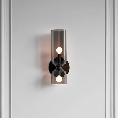 Dual-Shade Glass Sconce 16.5 inches White Iron Wall Light for Bedrooms Hallways Living Rooms Modern Accent Lighting E12 Base Ambient Fixture