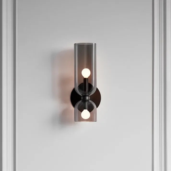 Porcelain Sconce Light Fixture 16 Inch Height Pivoting Arm for Bedroom Hallway Living Room Reading Nook Contemporary White Gray Blue Clear