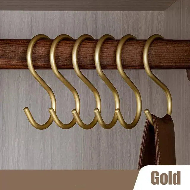 Metal S-Hook Closet Organizers – Space-Saving Hangers for Clothes, Scarves & Accessories – 5-Pack Rust-Resistant Wardrobe Hooks