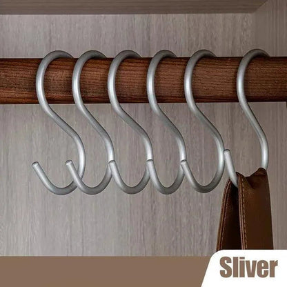 Metal S-Hook Closet Organizers – Space-Saving Hangers for Clothes, Scarves & Accessories – 5-Pack Rust-Resistant Wardrobe Hooks