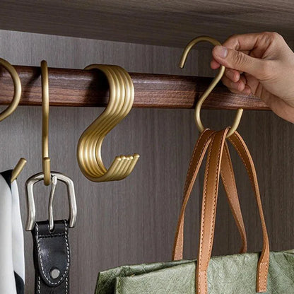 Metal S-Hook Closet Organizers – Space-Saving Hangers for Clothes, Scarves & Accessories – 5-Pack Rust-Resistant Wardrobe Hooks