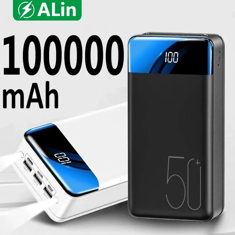 Chargeur portable 50 000 mAh, batterie externe haute capacité avec charge rapide, batterie pour ordinateur portable, batterie de secours avec affichage LED