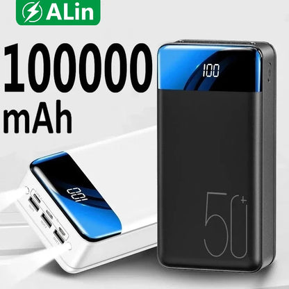 Batterie externe ultra haute capacité | Chargeur portable 50 000 mAh avec technologie de recharge rapide | Design compact pour tous les appareils