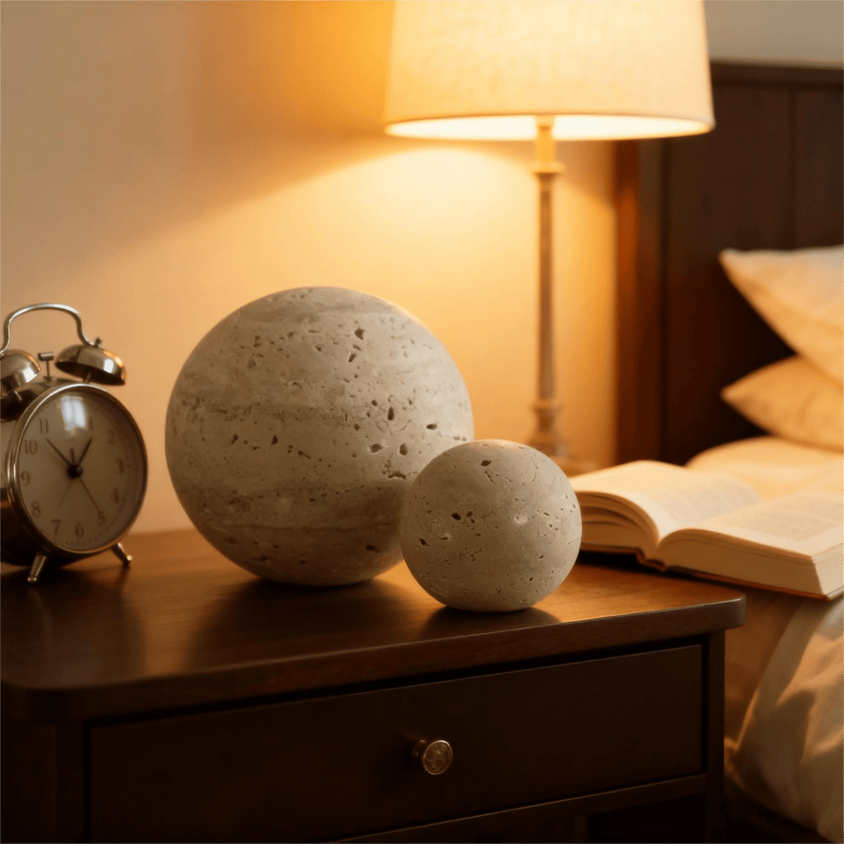 Handcrafted Travertine Marble Sphere Decorative Piece